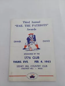 Vintage New England Hail The Patriots Feb 4 1965 Third Annual Awards Program - Picture 1 of 5