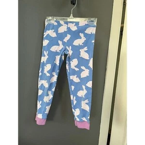 Mini boden size 6 Leggings pj bottoms blue pink easter bunny - Picture 1 of 4