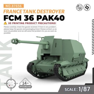 SS87656 1/87 HO Scale Railway Military Model France FCM 36 PAK40 Tank Destroyer - Picture 1 of 5