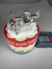 Vtg Reed & Barton Silver Plate Set 6 Circus Animal Birthday Candle Holders + Box