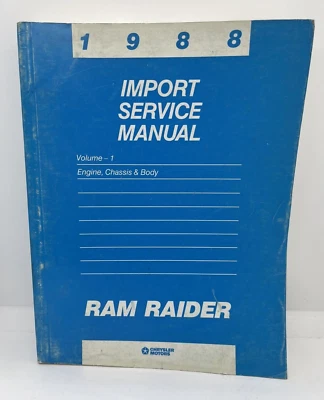 1988 Chrysler Ram Raider Factory Shop Service Repair Manual 2 Volume Set Foto 1 de 4