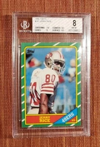 1986 Topps #161 Jerry Rice San Francisco 49ers Rookie Football Card BGS8 NMMT RC - Picture 1 of 2