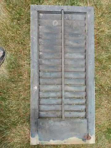 VINTAGE ANTIQUE LOUVERED SHUTTER - SHABBY - FARMHOUSE - First of 4 Cover
