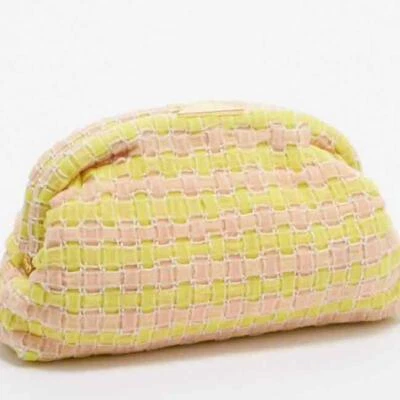 Maria La Rosa Yellow x Pink Clutch Purse Bag Rare NEW/UNUSED Shipping Fr Japan!! - Image 1 of 4