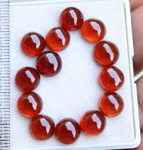 Lote de gemas sueltas cabujón redondo trasero plano granate hessonita natural de 35,30 quilates 7,5 mm - Imagen 1 de 4