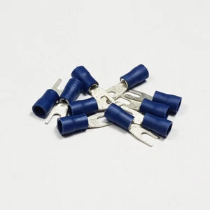 Isoliert blau Gabelklemme Steckerklemmen Crimp elektrisches Klemmenkabel - Bild 1 von 20