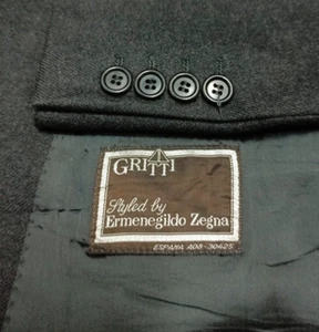 Vintage Ermenegildo Zegna all worsted bespoke classic suit jacket blazer 36R 40R - Picture 1 of 10