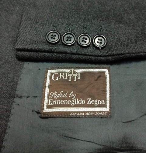 SAINT LAURENT (YSL) Giacca blazer tuta classica vintage Ermenegildo Zegna tutto pettinato su misura 36R 40R