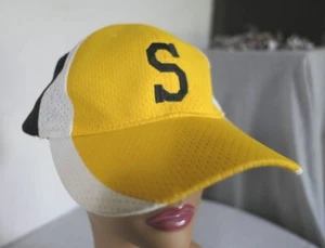 Augusta Embroidered S Black Yellow White Hat Base Ball Caps Size XL - Picture 1 of 10