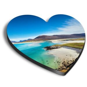 1x Heart Fridge MDF Magnet Seilebost Beach Isle of Harris Scotland #52014