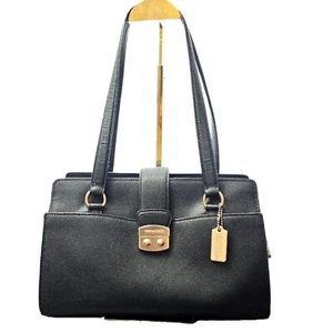 Coach Avary Carryall in Black Crossgrain Leather with Gold-Tone Hardware - Picture 1 of 23