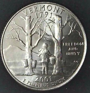 2001-D 25C State Quarter Vermont BU CLAD (I choose) ul - Picture 1 of 2