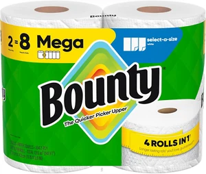 Bounty Select-A-Size Papierhandtücher, weiß, 2 Mega Rollen = 8 normale Rollen - Bild 1 von 12