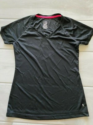 Womens small 4/6 Loose fit black v-neck Danskin athletic v-neck short sleeve top - Image 1 of 4