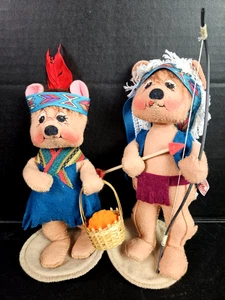 Annalee Indianer Bären Paar ~ Junge & Mädchen 9" Figuren ~ Vintage - Bild 1 von 12