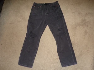 LUCKY BRAND LOOSE HIGH RISE STRAIGHT DAMEN SCHWARZ DENIM JEANS GR. 12 DISTRESSED - Bild 1 von 8
