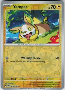 Pokemon Yamper 058/162 SV05: Temporal Forces NM Reverse Holo card - Picture 1 of 2