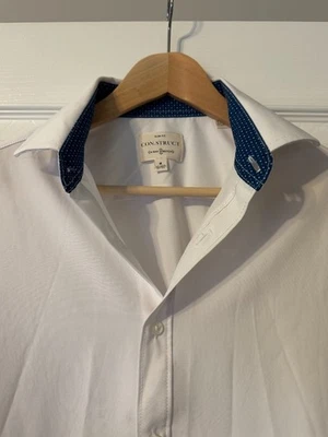 Con-Struct Button-Down Shirt Men’s Medium Slim Fit in White - Image 1 of 4