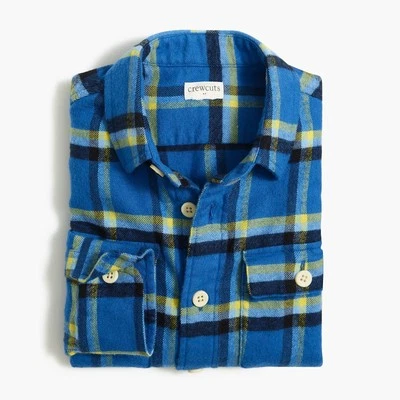 NUEVO CON ETIQUETAS Camisa Top de Franela 100% Algodón a Cuadros Azul Talla 14 Crewcuts para Niños NUEVA Foto 1 de 2