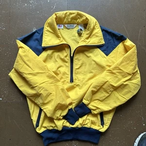 Vintage 90s L.L. Bean Nylon Outer Shell Yellow - Picture 1 of 5