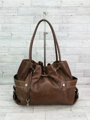 Fossil Maddox Cuero Cartera Bolso de Mano Marrón Bolso de Hombro Cartera Llave Dije Foto 1 de 4