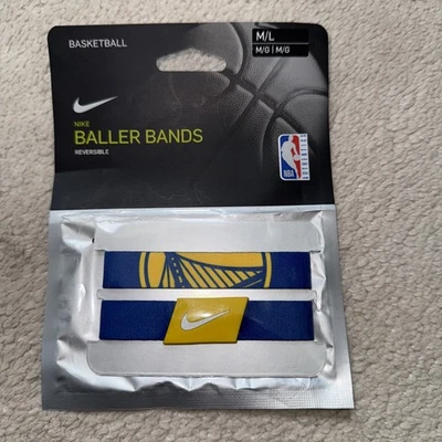 Nike NBA Unisex Golden State Warriors 2er Pack Baller Band Wrist Bracelet Size M/L - Bild 1 von 2