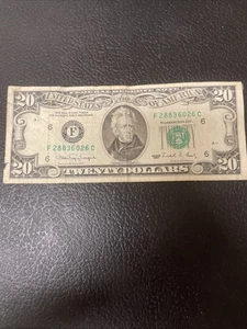 1990 Twenty Dollar ($20) Federal Reserve Note Vintage Circulated 35 Years Old - Picture 1 of 13