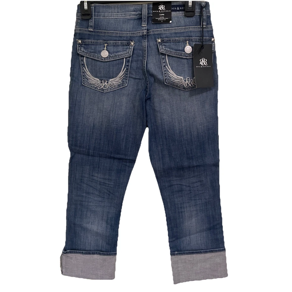 Womens Rock & Republic Kendall Capri Jeans Coney Island R210777 Regular 4
