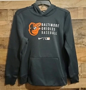 Nike Béisbol Baltimore Orioles Manga Larga Negro Sudadera con Capucha Juvenil Bolsillo Grande Usado en Excelente Condición - Imagen 1 de 10