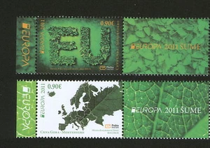 CONJUNTO MONTENEGRO-MNH+ETIQUETAS-EUROPA CEPT-BOSQUES-MAPA-2011. - Imagen 1 de 1