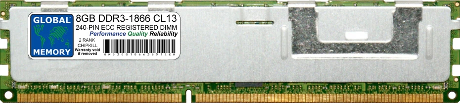 8GB 1x8GB DDR3 1866MHz PC3-14900 240-PIN ECC REGISTERED RDIMM SERVER MEMORY RAM - Image 1 of 1