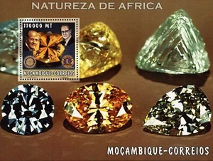 African Nature Precious Stone Mineral Souvenir Sheet Mint NH - Picture 1 of 5