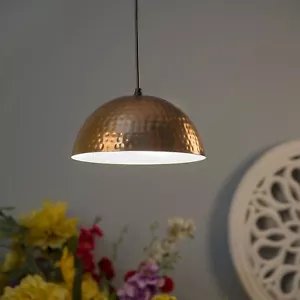 Handmade Copper Hanging Lamp Shade Chandelier Nordic Ceiling Fixture Metal Light - Picture 1 of 6