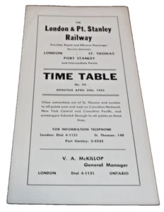 APRIL 1955 LONDON & PORT STANLEY RAILWAY PUBLIC TIMETABLE - Foto 1 di 1