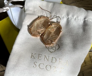 Kendra Scott Esme Rose Gold Drop Earrings In Gold Dusted Glass  - Picture 1 of 4