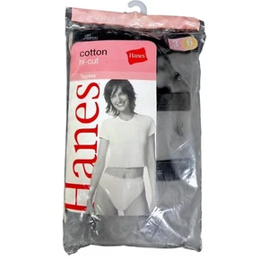 Neu aus altem Lagerbestand Y2K Hanes 3er-Pack hochgeschnittene taglose Höschen Unterwäsche - grau - Größe 6 - Bild 1 von 2