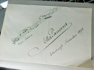 ELLA PANCERA - PIANIST - AUTOGRAPHED MUSICAL QUOTATION - EDINBURGH 1898 - Picture 1 of 1