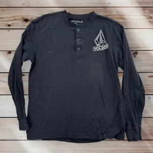 Volcom Shirt Men Large Gray Long Sleeve Stone Circle Geometric Logo Skater - Picture 1 of 5