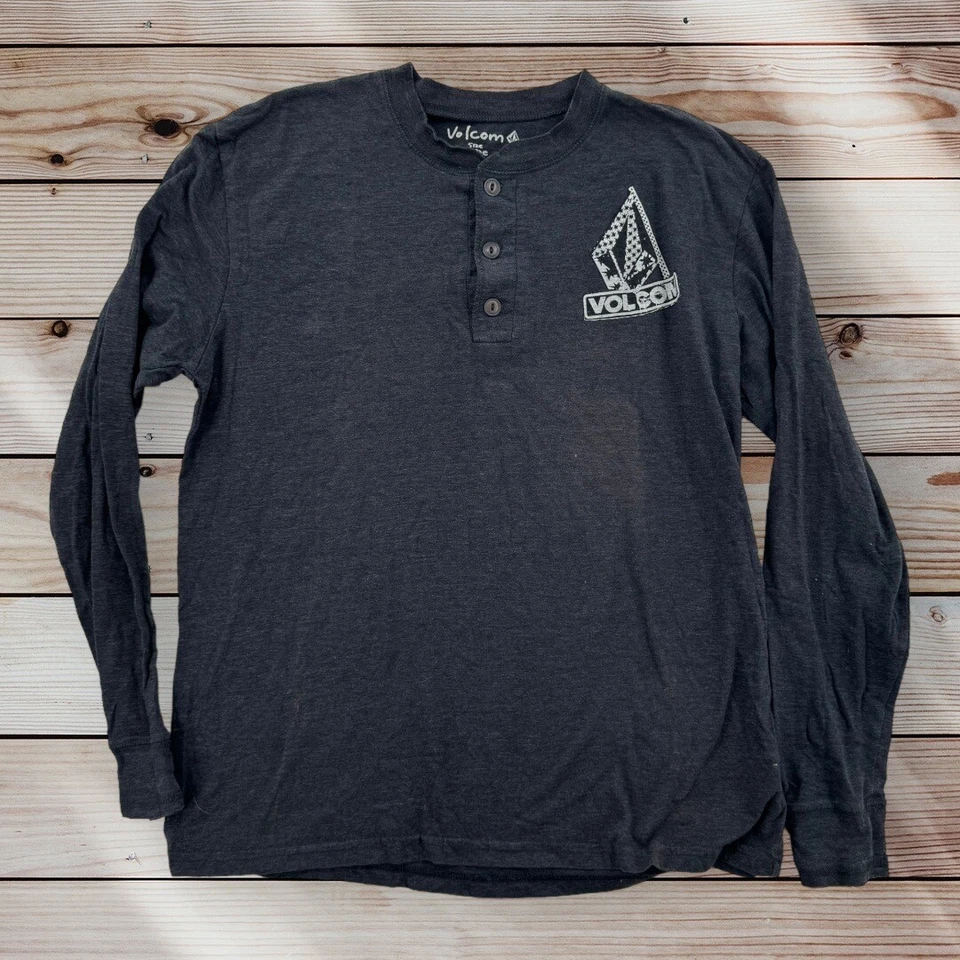 Volcom Shirt Men Large Gray Long Sleeve Stone Circle Geometric Logo Skater - Image 1 of 4
