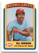1990 SWELL BASEBALL GREATS BILL ROBINSON PHILADELPHIA PHILLIES #114