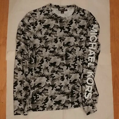 CAMISETA HOMBRE MICHAEL KORS ALGODÓN CAMUFLAJE MANGA LARGA TALLA S NUEVA SIN ETIQUETAS Foto 1 de 4