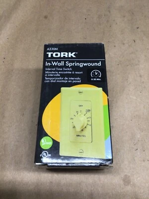 Tork In-Wall Spring Wound Interval Time Switch A530M, 0-30 Min. #4005F271 - Image 1 of 3