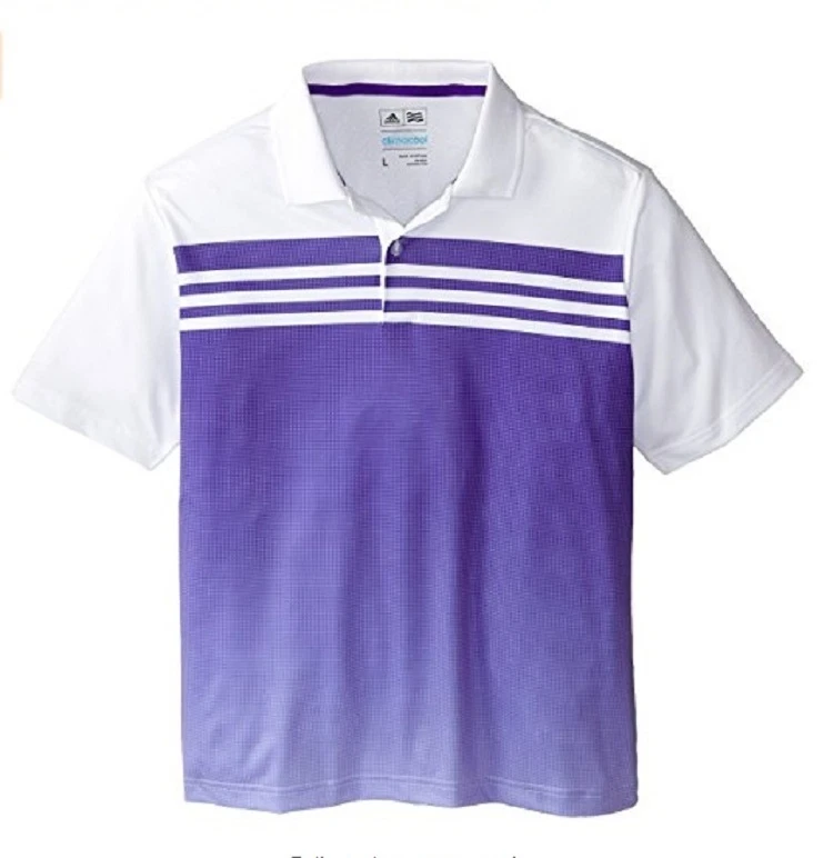 Adidas  Boy's Climacool 3 Stripe Polo Shirt Size Large   msrp $55. — 第 1/1 张图片