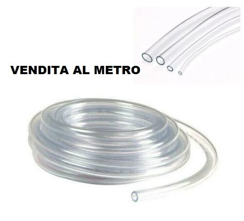 TUBO ANTIGELO GOMMA TRASPARENTE PER ACQUA IRRIGAZIONE GIARDINO 1 MT - Image 1 of 1