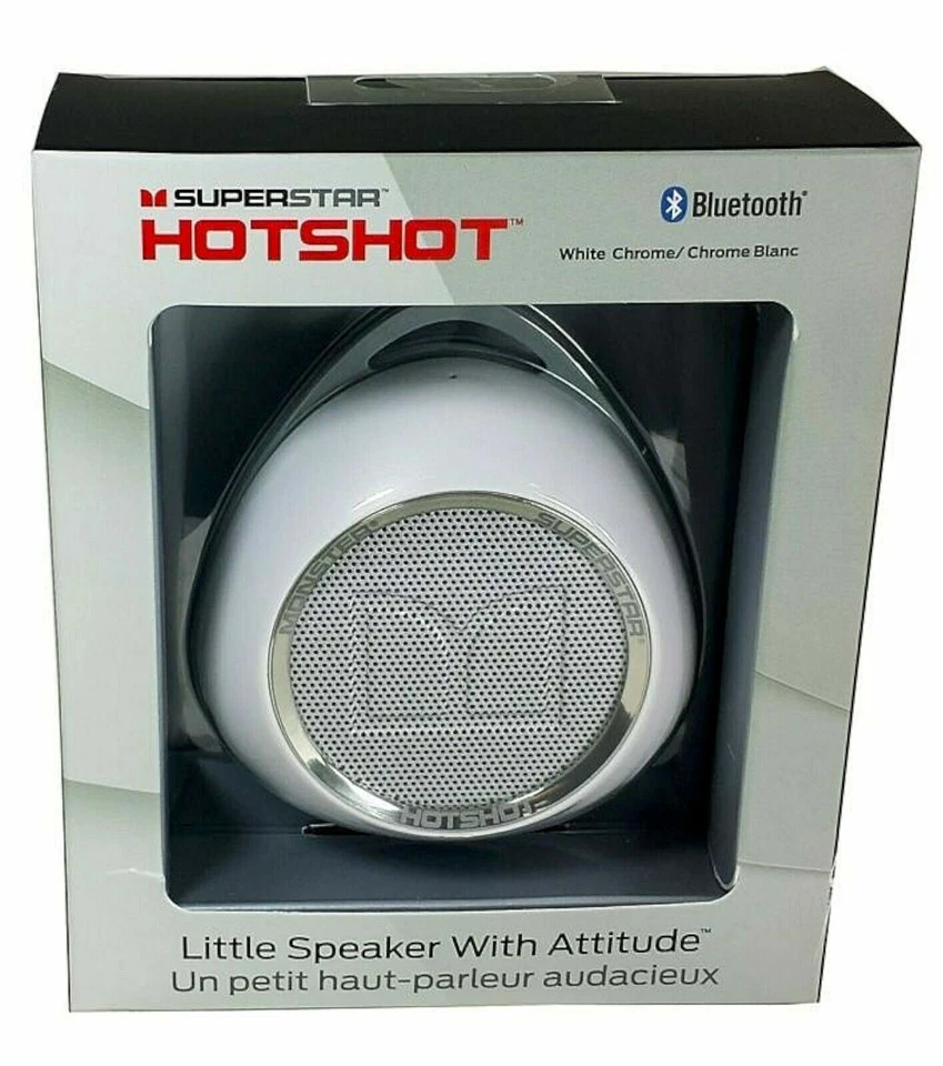 Monster Cable HotShot Superstar alto-falante Bluetooth portátil branco com mosquetão - Imagem 1 de 1
