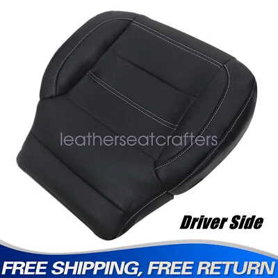 Cubierta de asiento de cuero Perf inferior del lado del conductor negra para GMC Yukon Denali 2014-2019 Foto 1 de 4