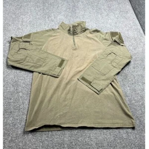 Tactical Military Men's Green Combat Long Sleeve 1/4 Zip Pullover Shirt Size XL - Picture 1 of 15
