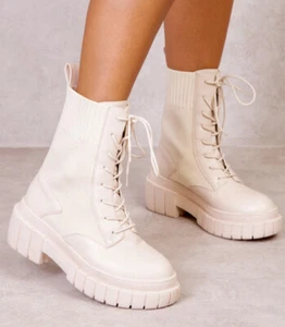 Damen-Sommer-Boots neu*** Gr 38, Beige mit Profilsohle - Bild 1 von 2
