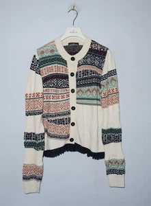 HIGH USE BY CLAIRE CAMPBELL Damen Wollknöpfe Langarm Pullover Größe M/L - Bild 1 von 8