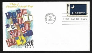 #1345 6c Historic Flags - Ft. Moultrie Flag - Fleetwood FDC - Picture 1 of 2